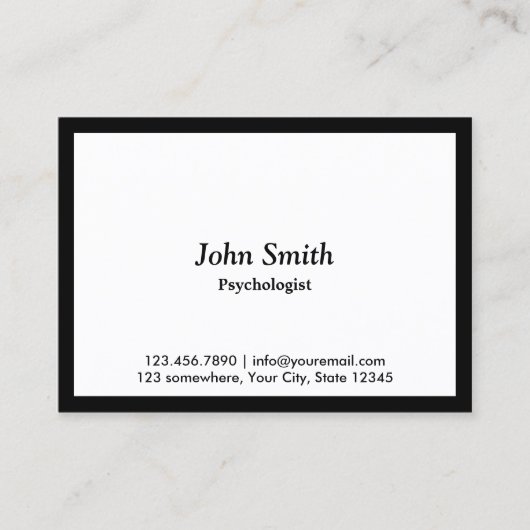 Carte de visite de psychologue à la frontière noir (Devant)