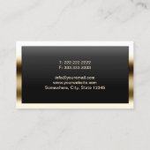 Carte de visite de psychologue de frontière d'or (Dos)