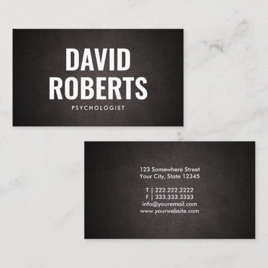 Carte de visite de psychologue de texte simple gra (Devant / Derrière)