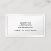 Carte de visite de psychologue inscrit blanc class (Dos)