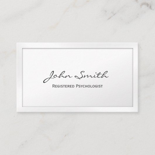 Carte de visite de psychologue inscrit blanc class (Devant)