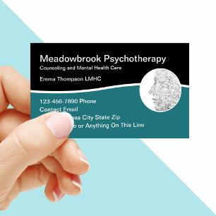 Carte de visite de psychothérapeute moderne en san