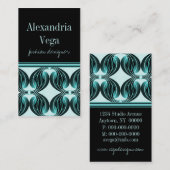 Carte de visite de radiance classique, Turquoise (Devant / Derrière)