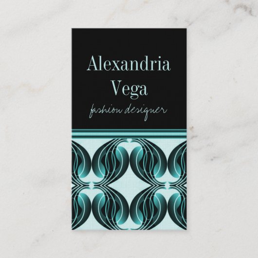 Carte de visite de radiance classique, Turquoise (Devant)