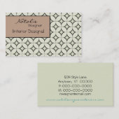 Carte de visite de radiance rétro, Latte (Devant / Derrière)