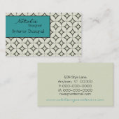 Carte de visite de radiance rétro, Turquoise (Devant / Derrière)