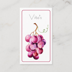 Carte de visite de raisins couleur eau violet