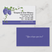 Carte de visite de raisins et de vigne (Devant / Derrière)