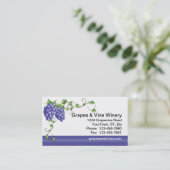 Carte de visite de raisins et de vigne (Debout devant)