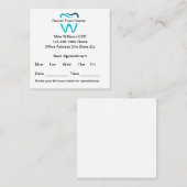 Carte de visite de rappel de rendez-vous des denti (Devant / Derrière)