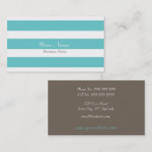 Carte de visite de rayure bleue de ciel (Devant / Derrière)