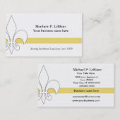 Carte de visite de rayure de Fleur de Lis Yellow (Devant / Derrière)