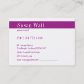 Carte de visite de rayure de technicien de clou (Dos)