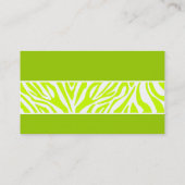 Carte de visite de rayure de zèbre de vert d'olive (Dos)