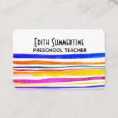 carte de visite de rayures colorées (Devant)