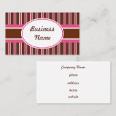 Carte de visite de rayures de chocolat foncé (Devant / Derrière)