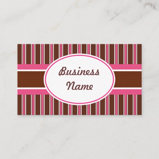 Carte de visite de rayures de chocolat foncé (Devant)