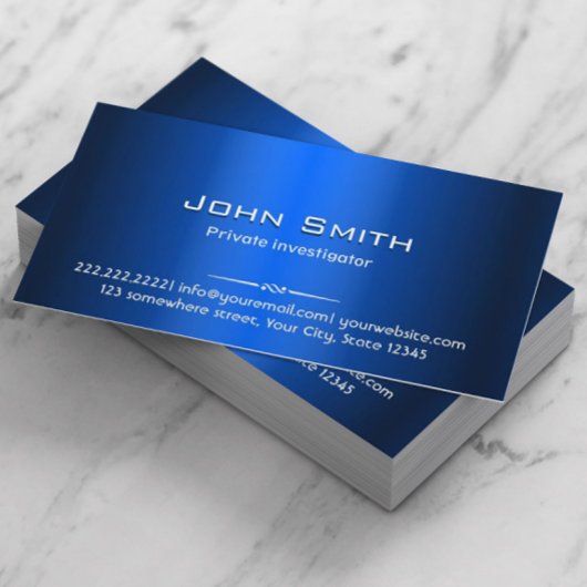 Carte de visite de recherche Royal Blue Metal