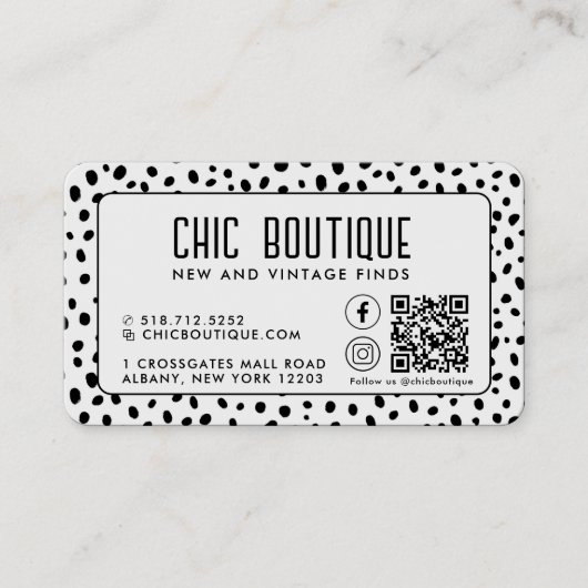 Carte de visite de récompense de code QR Motif poi (Devant)