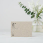 Carte de visite de recyclage (Debout devant)