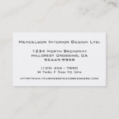 Carte de visite de Red Trio Deco Design Company (Dos)