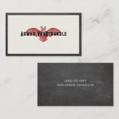 Carte de visite de Red Vampire Bat Halloween (Devant / Derrière)