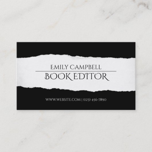 Carte de visite de rédacteur de livre professionne (Devant)