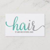 Carte de visite de référence de coiffeur (Dos)