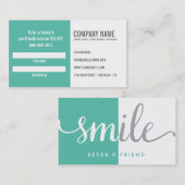 Carte de visite de référence de dentiste (Devant / Derrière)