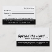 Carte de visite de référence de salon (Devant / Derrière)