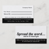 Carte de visite de référence de toilettage de (Devant / Derrière)