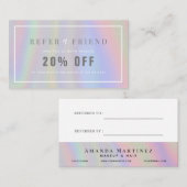 Carte de visite de référence du salon Hologram (Devant / Derrière)