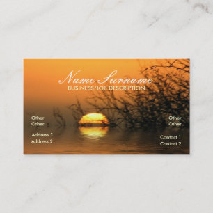 Carte de visite de réflexion de lac sunset