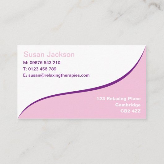 Carte de visite de Reflexologist (Dos)