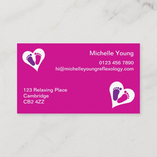 Carte de visite de réflexothérapie (Dos)