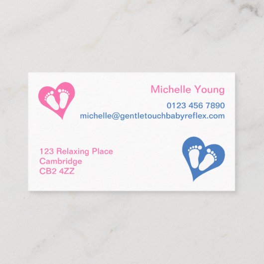 Carte de visite de réflexothérapie de bébé (Dos)