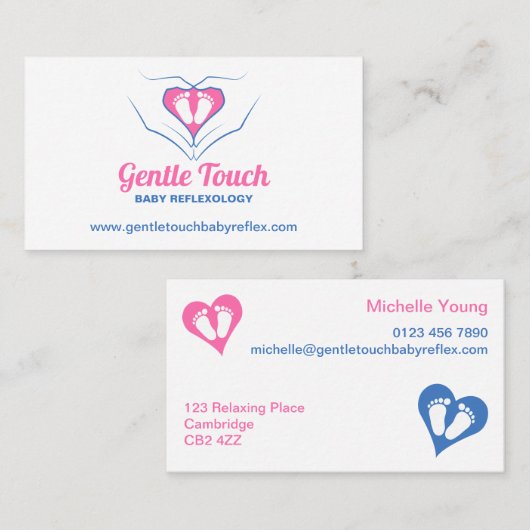 Carte de visite de réflexothérapie de bébé (Devant / Derrière)