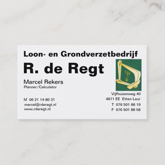 Carte De Visite De Regt (Devant)