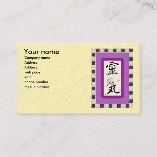 Carte de visite de Reiki (Devant)