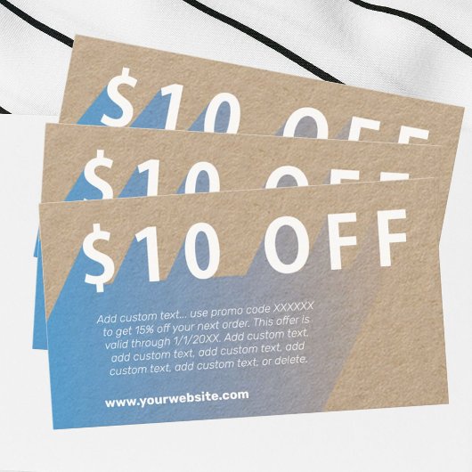 carte de visite de remise de 10 $