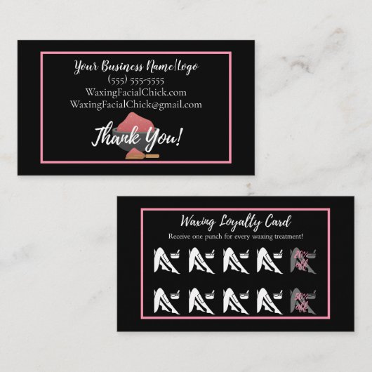 Carte de visite de remise de fidélité de cirage (Devant / Derrière)