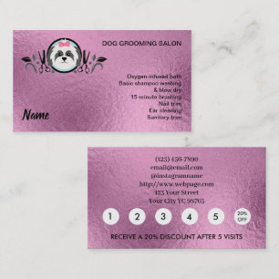 Carte de visite de remise de fidélité de toilettag
