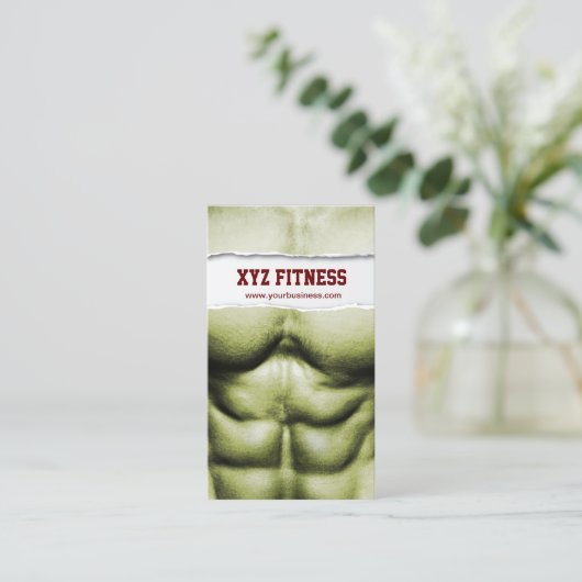 Carte de visite de remise en forme abs à six pack (Debout devant)