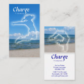 Carte de visite de remise en forme avec plage et c (Devant / Derrière)