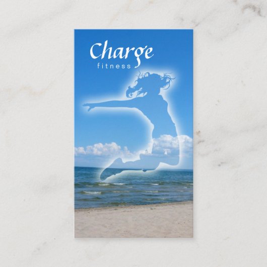 Carte de visite de remise en forme avec plage et c (Devant)