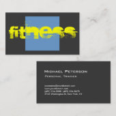 Carte de visite de remise en forme Jaune Blue Grey (Devant / Derrière)