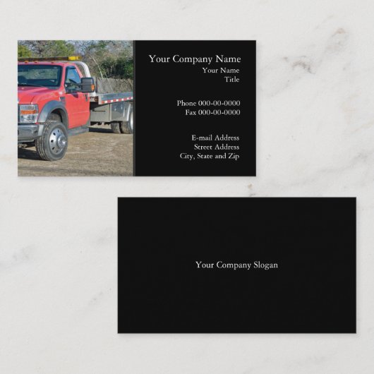 Carte de visite de remorquage (Devant / Derrière)