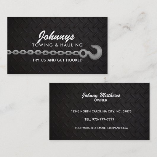 Carte de visite  de remorquage (Devant / Derrière)