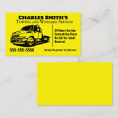 Carte de visite de remorquage et d'épave (Devant / Derrière)