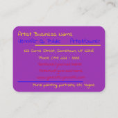 Carte de visite de remous de peinture d'artiste (Dos)